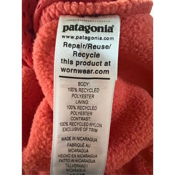 Patagonia Women's Orange Full Zip Fleece Synchilla Jacket Size XL - Picture 5 of 5
